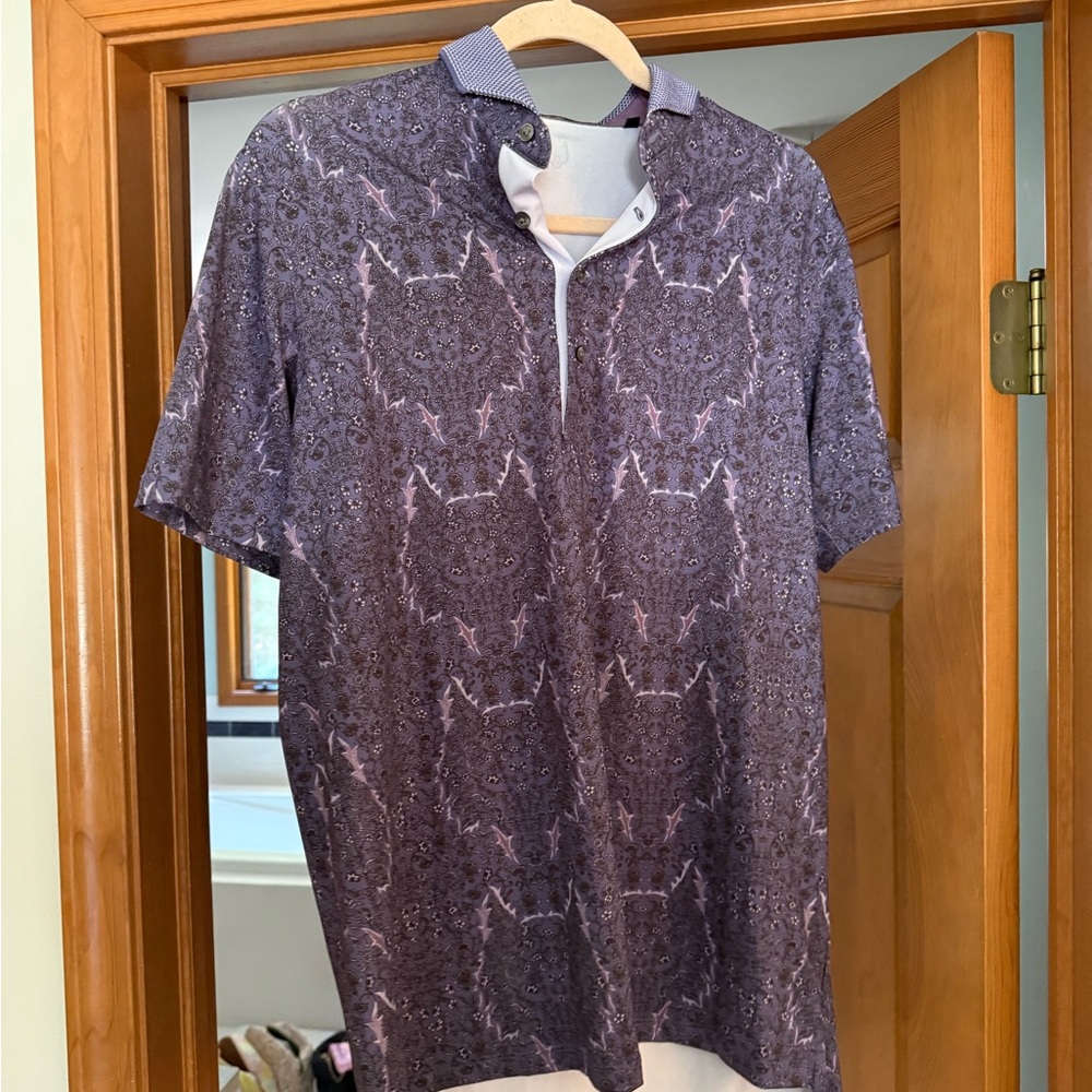 Greyson Men's Purple Patterned polo S